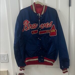Vintage STARTER Braves Jacket - Blue and Red
